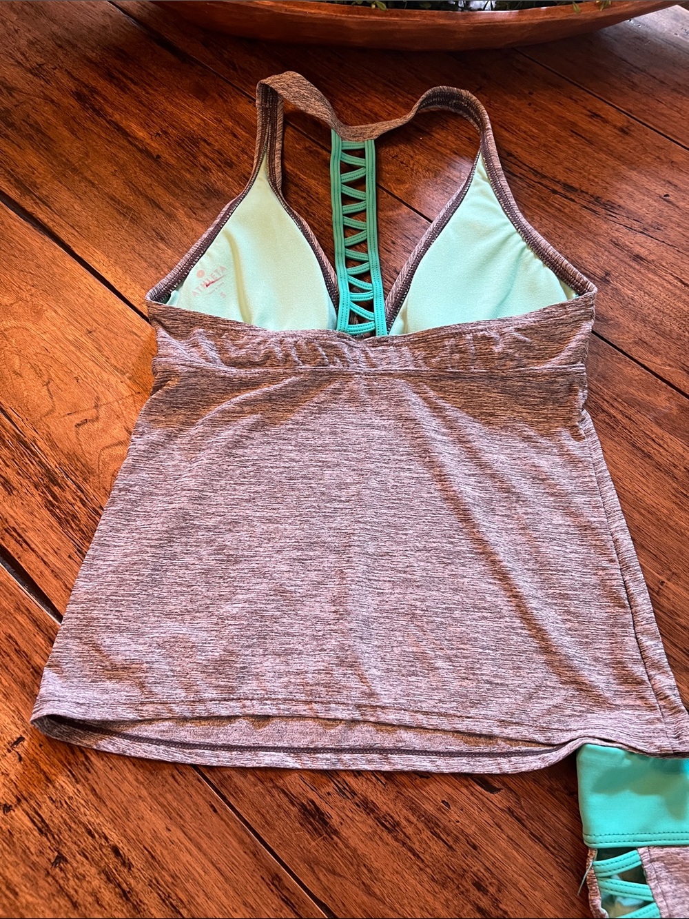 Athleta 2 Piece Swim Suit. Gray/Green. Size XS/Small - Picture 3 of 7